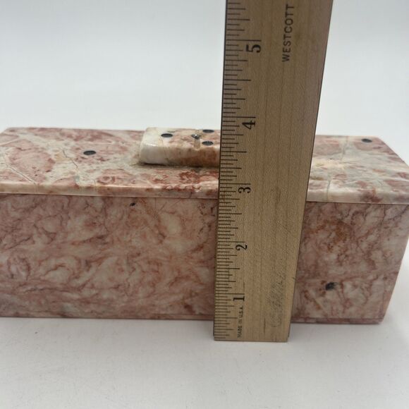 Handmade Carved Pink Marble Stone Domino Complete Set 28 Box - Picture 7 of 7